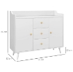CREDENZA MODERNA IN LEGNO CON 3 CASSETTI E 2 ARMADIETTI A 2 LIVELLI, 90X32X80 CM, BIANCO
