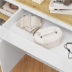 CREDENZA DA CUCINA MODERNA CON CASSETTO E 3 ARMADIETTI CON RIPIANI REGOLABILI, 140X40X75 CM, BIANCO