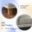 DIVANO PER CANI DI TAGLIA GRANDE CON CUSCINO SFODERABILE IN POLIESTERE E LEGNO 98X67X25 CM GRIGIO