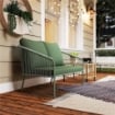 DIVANO DA GIARDINO 2 POSTI IN RATTAN PE STILE BOHO CON CUSCINI SFODERABILI E BRACCIOLI VERDE