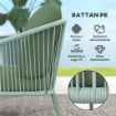 DIVANO DA GIARDINO 2 POSTI IN RATTAN PE STILE BOHO CON CUSCINI SFODERABILI E BRACCIOLI VERDE