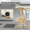 DONDOLO DA GIARDINO 3 POSTI CON TETTUCCIO REGOLABILE E CUSCINI 195X120X170 CM BEIGE