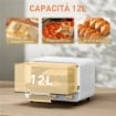 FORNETTO ELETTRICO 12L CON TIMER E TEMPERATURA REGOLABILE IN ACCIAIO E PLASTICA 31.5X27.7X22.7 CM BIANCO E ORO