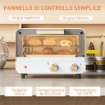 FORNETTO ELETTRICO 12L CON TIMER E TEMPERATURA REGOLABILE IN ACCIAIO E PLASTICA 31.5X27.7X22.7 CM BIANCO E ORO