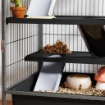 GABBIA PER PICCOLI ANIMALI A 4 LIVELLI CON RAMPE PIATTAFORME AMACA E RUOTE 52X52X115 CM GRIGIO