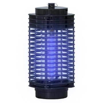 LAMPADA ANTIZANZARE ELETTROINSETTICIDA CON LUCE UV PER INTERNO ED ESTERNO 11X11X26 CM NERO