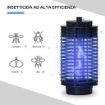 LAMPADA ANTIZANZARE ELETTROINSETTICIDA CON LUCE UV PER INTERNO ED ESTERNO 11X11X26 CM NERO