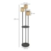 LAMPADA DA ESTERNO SOLARE IN STILE BOHO CON RIPIANO CENTRALE IN RATTAN PE E ACCIAIO 37X144 CM NERO E GIALLO