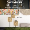 LAMPADA DA ESTERNO SOLARE IN STILE BOHO CON RIPIANO CENTRALE IN RATTAN PE E ACCIAIO 37X144 CM NERO E GIALLO