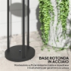 LAMPADA DA ESTERNO SOLARE IN STILE BOHO CON RIPIANO CENTRALE IN RATTAN PE E ACCIAIO 37X144 CM NERO E GIALLO