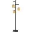 LAMPADA DA ESTERNO SOLARE IN STILE BOHO CON BASE QUADRATA IN RATTAN PE E ACCIAIO 45X45X178 CM NERO E GIALLO