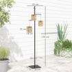 LAMPADA DA ESTERNO SOLARE IN STILE BOHO CON BASE QUADRATA IN RATTAN PE E ACCIAIO 45X45X178 CM NERO E GIALLO
