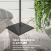 LAMPADA DA ESTERNO SOLARE IN STILE BOHO CON BASE QUADRATA IN RATTAN PE E ACCIAIO 45X45X178 CM NERO E GIALLO