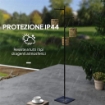 LAMPADA DA ESTERNO SOLARE IN STILE BOHO CON BASE QUADRATA IN RATTAN PE E ACCIAIO 45X45X178 CM NERO E GIALLO