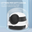 LETTIERA PER GATTI CHIUSA CON COPERCHIO PALETTA E DEODORANTE DESIGN PIEGHEVOLE 52X41X38 CM BIANCA E NERA