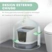 LETTIERA PER GATTI CHIUSA CON 2 PORTE, VASSOIO ESTRAIBILE, PALETTA E DEODORANTE, GRIGIO