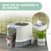 LETTIERA PER GATTI CHIUSA CON 2 PORTE, VASSOIO ESTRAIBILE, PALETTA E DEODORANTE, GRIGIO