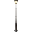 LAMPIONE DA GIARDINO A ENERGIA SOLARE CON SENSORE PIR, IN ALLUMINIO E VETRO, 26X24X220 CM, NERO