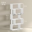 LIBRERIA ASIMMETRICA A S A 5 LIVELLI CON 10 RIPIANI APERTI, IN LEGNO, 80X24X159 CM, BIANCO