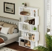 LIBRERIA ASIMMETRICA A S A 5 LIVELLI CON 10 RIPIANI APERTI, IN LEGNO, 80X24X159 CM, BIANCO