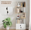 LIBRERIA MODERNA CON 5 RIPIANI E ARMADIETTO A 2 ANTE IN LEGNO, 60X23.8X179.2 CM, BIANCO