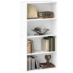 MOBILE LIBRERIA A 4 RIPIANI CON 2 SCAFFALI FLESSIBILI IN LEGNO 60X24X115.5 CM BIANCO