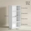 MOBILE LIBRERIA A 4 RIPIANI CON 2 SCAFFALI FLESSIBILI IN LEGNO 60X24X115.5 CM BIANCO