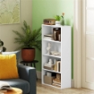 MOBILE LIBRERIA A 4 RIPIANI CON 2 SCAFFALI FLESSIBILI IN LEGNO 60X24X115.5 CM BIANCO