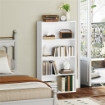 MOBILE LIBRERIA A 4 RIPIANI CON 2 SCAFFALI FLESSIBILI IN LEGNO 60X24X115.5 CM BIANCO