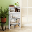 MOBILE LIBRERIA A 4 RIPIANI CON 2 SCAFFALI FLESSIBILI IN LEGNO 60X24X115.5 CM BIANCO
