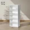 MOBILE LIBRERIA A 5 RIPIANI CON 3 SCAFFALI FLESSIBILI IN LEGNO 60X24X133.5 CM BIANCO