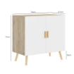 MOBILE MULTIUSO CON RIPIANO REGOLABILE SU 3 LIVELLI E BASE RIALZATA IN LEGNO 76X41.2X74 CM BIANCO E ROVERE