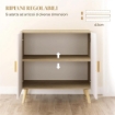 MOBILE MULTIUSO CON RIPIANO REGOLABILE SU 3 LIVELLI E BASE RIALZATA IN LEGNO 76X41.2X74 CM BIANCO E ROVERE
