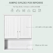 MOBILE BAGNO SOSPESO CON ARMADIETTO A 2 ANTE E RIPIANO APERTO, MENSOLA INTERNA REGOLABILE, BIANCO