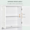 MOBILE BAGNO SOSPESO CON ARMADIETTO A 2 ANTE E RIPIANO APERTO, MENSOLA INTERNA REGOLABILE, BIANCO