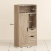 MOBILE BAGNO SALVASPAZIO SLIM CON 2 CASSETTI, RIPIANI E ARMADIETTO, 50X25X100 CM, LEGNO NATURALE