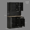 MOBILE DISPENSA ALTO IN LEGNO CON CASSETTI E ARMADIETTI, 101X39X180 CM, NERO