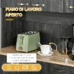 MOBILE DISPENSA ALTO IN LEGNO CON CASSETTI E ARMADIETTI, 101X39X180 CM, NERO