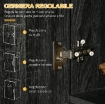 MOBILE DISPENSA ALTO IN LEGNO CON CASSETTI E ARMADIETTI, 101X39X180 CM, NERO