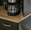 MOBILE DISPENSA ALTO IN LEGNO CON CASSETTI E ARMADIETTI, 101X39X180 CM, NERO