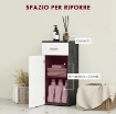 MOBILE BAGNO CON CASSETTO E ARMADIETTO IN LEGNO, 35X30X77.5CM, BIANCO E NERO