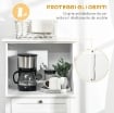 MOBILE CUCINA PER MICROONDE CON CASSETTO E ARMADIETTO 2 ANTE, 60X40X122.5 CM, BIANCO