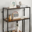 MOBILE LIBRERIA A 4 RIPIANI STILE INDUSTRIALE IN LEGNO E METALLO, 77X30X116 CM, MARRONE RUSTICO