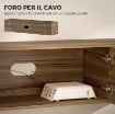 MOBILE PORTA TV SOSPESO FINO 65" CON 3 ARMADIETTI IN STILE INDUSTRIALE, MARRONE RUSTICO