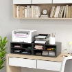 MOBILE PORTA STAMPANTE DA UFFICIO CON 3 RIPIANI APERTI A 2 LIVELLI, 47X40X22.5 CM, NERO