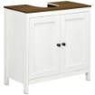MOBILE SOTTO LAVABO BAGNO IN LEGNO CON RIPIANO INTERNO REGOLABILE 60X30X60 CM BIANCO E COLOR NOCE
