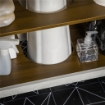 MOBILE SOTTO LAVABO BAGNO IN LEGNO CON RIPIANO INTERNO REGOLABILE 60X30X60 CM BIANCO E COLOR NOCE