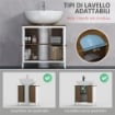 MOBILE SOTTO LAVABO BAGNO IN LEGNO CON RIPIANO INTERNO REGOLABILE 60X30X60 CM BIANCO E COLOR NOCE