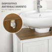 MOBILE SOTTO LAVABO BAGNO IN LEGNO CON RIPIANO INTERNO REGOLABILE 60X30X60 CM BIANCO E COLOR NOCE