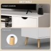 MOBILE PORTA TV MAX 50" CON CASSETTO, RIPIANO APERTO E ARMADIETTI, 110X40X50 CM, BIANCO E LEGNO